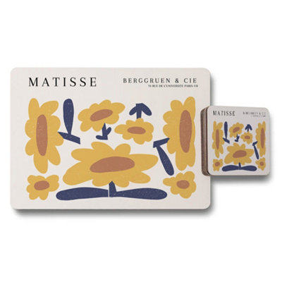 Benjamin Tate Design Matisse Berggruen And Cie Designer Artwork Placemat And Coaster Set Limited Edition Collection