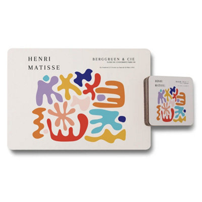 Benjamin Tate Design Berggruen And Cie Henri Matisse Collection Placemat And Coaster Set Limited Edition Artwork On Wood