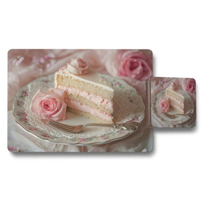Benjamin Tate Design Placemat And Coaster Set With Wood Bottom Exclusive Artwork from B&Q