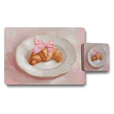 B&Q -  Placemat And Coaster Set With Designer Artwork Collection Wood Base Exclusive Edition