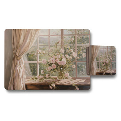 Benjamin Tate Design Placemat And Coaster Set With Designer Artwork And Wood Bottom Exclusive Design Twelve Piece from B&Q