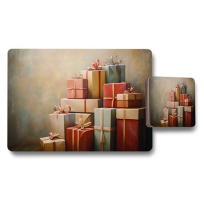 Benjamin Tate Design Designer Art Print Placemat Coaster Set With Wood Bottom Set Of Twelve Exclusive Collection from B&Q
