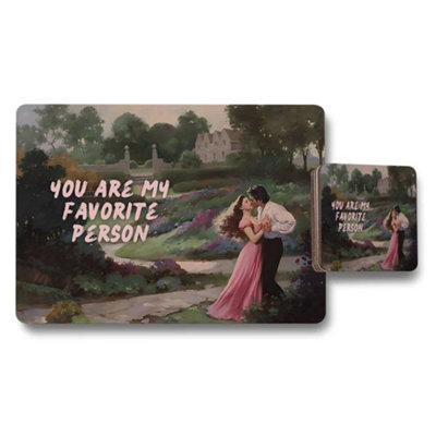 B&Q -  Designer Artwork Placemats And Coasters Set With Wood Bottom Set Of 12 Exclusive Edition