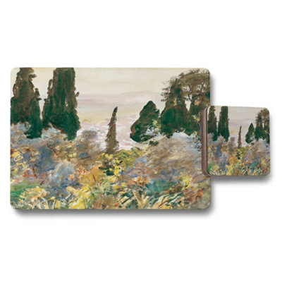 B&Q -  Artisan Placemat And Coaster Set Wood Bottom Designer Artwork Collection Limited Edition