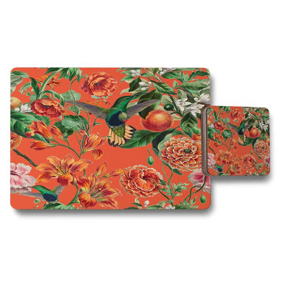 B&Q -  Placemat And Coaster Set In Fine Art Print Collection With Wood Base Limited Edition
