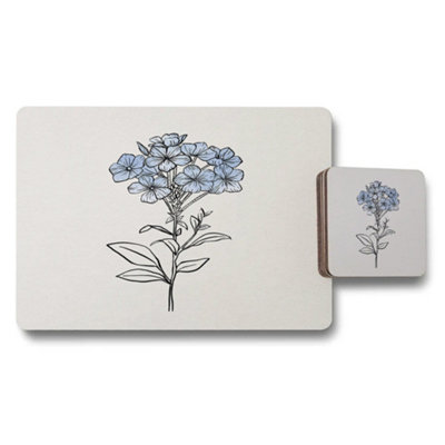 Benjamin Tate Design Hydrangea Placemats And Coasters Set Wood Bottom Limited from B&Q