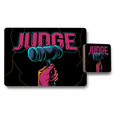 B&Q -  Placemats And Coasters Set With Wooden Bottom And Designer Artwork Limited Edition