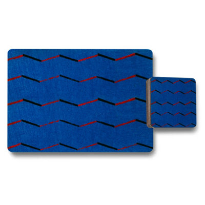 B&Q -  Placemat And Coaster Set With Wood Bottom In Designer Artwork Limited Edition Exclusive