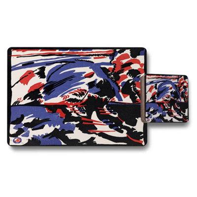 B&Q -  Exclusive Designer Artwork Placemat And Coaster Set 12 Piece With Wood Bottom And Durable Finish