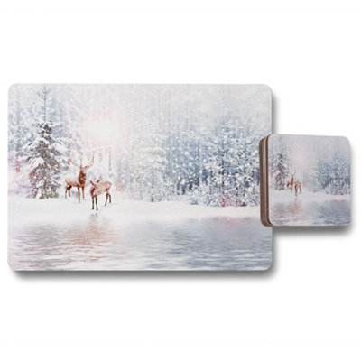 Benjamin Tate Design Limited Edition Placemat Coaster Set With Designer Artwork And Wood Base Set Of Twelve from B&Q
