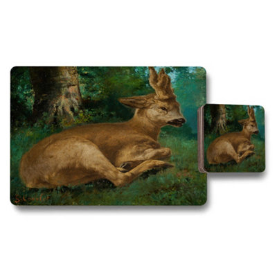 Benjamin Tate Design Giclée Art Placemat Coaster Set Wood Backed Exclusive from B&Q