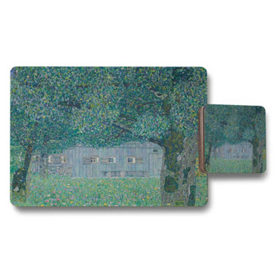 Benjamin Tate Design Exclusive Designer Artwork Placemat Coaster Set Wood Base from B&Q