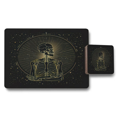 Benjamin Tate Design Gold Accent Placemat Coaster Set In Luxe Designer Artwork Collection Limited Edition from B&Q