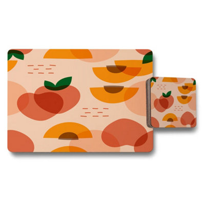 B&Q -  Designer Artwork Placemat Coaster Set With Wood Base Collection Exclusive Edition