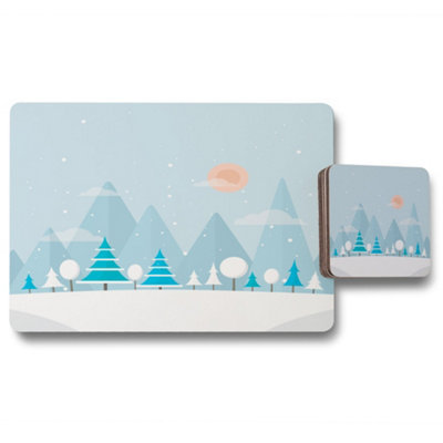 B&Q -  Designer Artwork Placemat And Coaster Set12 PiecesWood BottomLimited Edition Collection