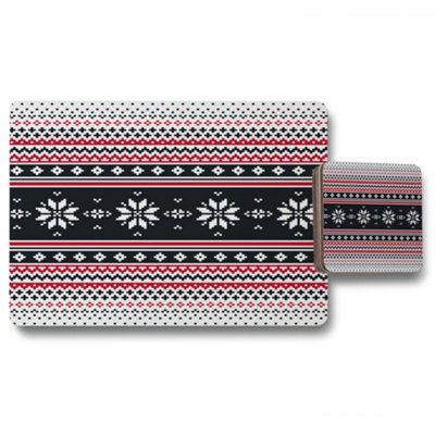 B&Q -  Limited Nordic Stripe Placemats Coaster Set Wood Bottom