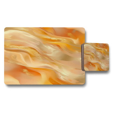 B&Q -  Designer Artwork Placemat And Coaster Set With Wood Bottom And Limited Edition Print Technology