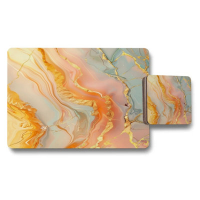 B&Q -  Marble Luxe Placemat Coaster Set Limited Edition