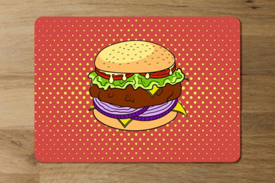 B&Q -  Designer Artwork Placemat And Coaster Set With Wood Bottom Exclusive Collection Edition