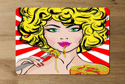 B&Q -  Placemat And Coaster Set In Designer Artwork With Wood Bottom Limited Edition Exclusive Release