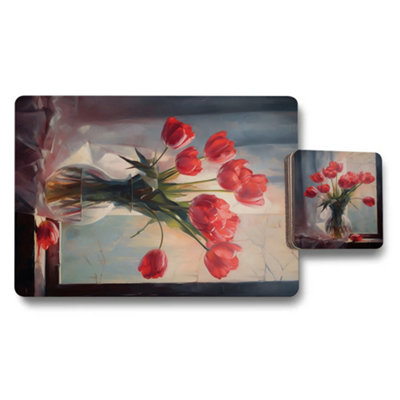 Benjamin Tate Design Placemat Coaster Set Wood Base Designer Artwork Edition from B&Q