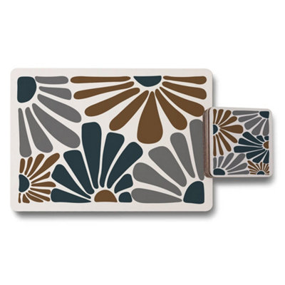 Benjamin Tate Design Designer Artwork Placemat And Coaster Set12 PiecesWood BasePremium Print Exclusive Collection from B&Q