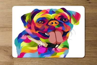B&Q -  Designer Artwork Placemat Coaster Set With Wood Bottom In Trend Luxury Collection Exclusive