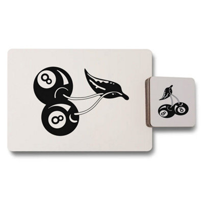 B&Q -  Placemat And Coaster Set With Wood Bottom Luxe Print Artwork Limited Edition Tableware