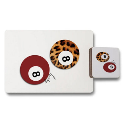 B&Q -  Placemat Coaster Set Leopard Print Luxe Collection Exclusive