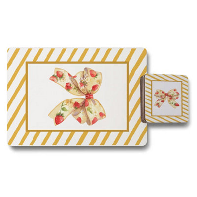 B&Q -  Designer Artwork Placemat And Coaster Set With Wood Bottom 11 By 8 Inch Placemats And Coasters Limited Edition