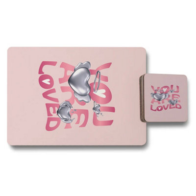 B&Q -  Artistic Placemat And Coaster Set With Wood Bottom Within Designer Artwork Limited Edition Collectible