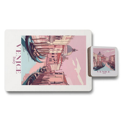 B&Q -  Venice Placemats And Coasters Set Giclee Art Print Collection Limited Edition Exclusive