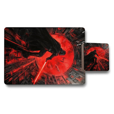 B&Q -  Placemat And Coaster Set With Wood Bottom Premium Designer Artwork Exclusive Edition