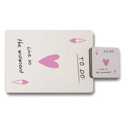 Benjamin Tate Design Placemat And Coaster Set Signature Wood Base from B&Q