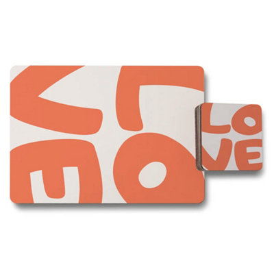 Benjamin Tate Design Art Placemat Coaster SetDesigner PrintWood Base Limited from B&Q
