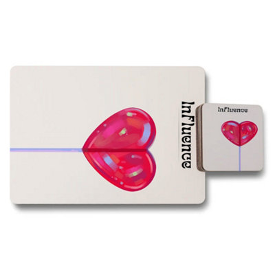 B&Q -  Influence Placemat And Coaster Set Designer Artwork In Trend Collection Limited Edition