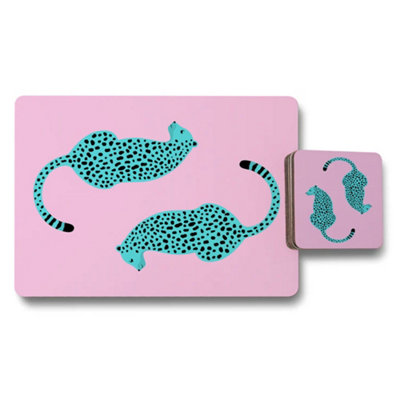 B&Q -  Placemat Coaster Set Fine Art Print Wood Bottom Limited