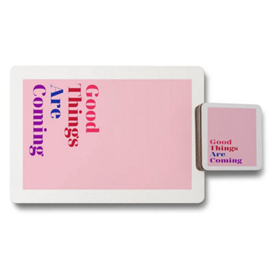 B&Q -  Designer Artwork Placemat And Coaster Set Of 12 With Wood Base In Exclusive Studio Collection
