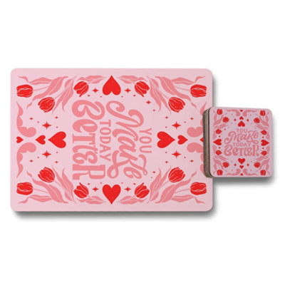 B&Q -  Placemat And Coaster Set With Wooden Bottom Designer Artwork Collection Limited Run