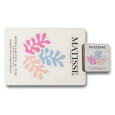 Benjamin Tate Design Berggruen Cie Matisse Placemat Coaster Set Of 12 With Wood Bottom Exclusive Artwork Collection from B&Q