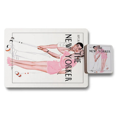 B&Q -  The New Yorker Placemat Coaster SetDesigner Artwork On Wood BottomLimited Edition