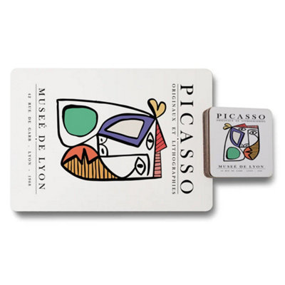 B&Q -  Picasso Collection Placemat Coaster Set Twelve Limited Edition With Wood Bottom And Premium Print Technology