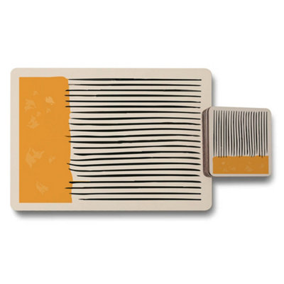 B&Q -  Designer Wood Placemat Coaster Set Limited Edition Artwork