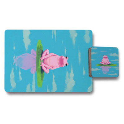 Benjamin Tate Design Studio Luxe Placemat Coaster Set Wood Base Limited Edition from B&Q