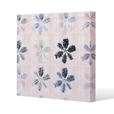 B&Q -  Colorful Pine Leaves Slim Style Canvas Print  75X75Cm 15mm Slim Real Wood.