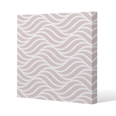 B&Q -  Geometric Pattern With Leaves Slim Style Canvas Print  40X40Cm 15mm Slim Real Wood.