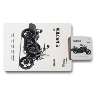Benjamin Tate Design Kawasaki Vulcan S Placemats And Coasters Set With Wood Bottom Signature Collection from B&Q