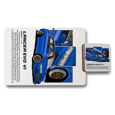 B&Q -  Placemat And Coaster Set Twelve Designer Artwork With Wood Backing Premium Print Technology Limited Edition