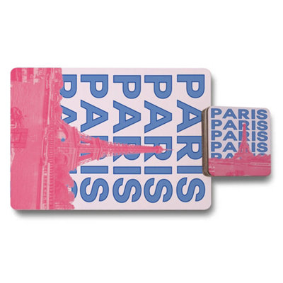 Benjamin Tate Design Paris Collection Placemats And Coasters Set With Wood BottomDesigner ArtworkLimited Edition from B&Q
