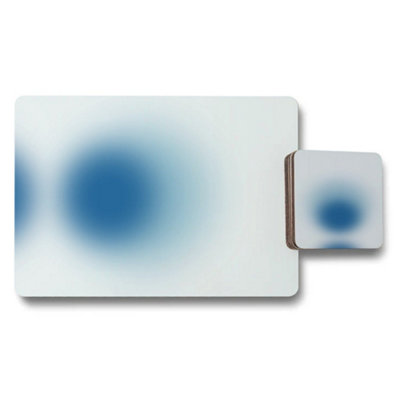 B&Q -  Placemat Coaster Set With Wood Bottom In Trend Designer Artwork Exclusive Limited Edition